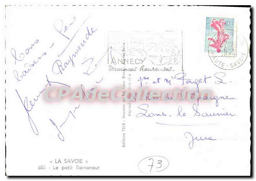 CPSM la savoie le petit Ramoneur  — Rückseite
