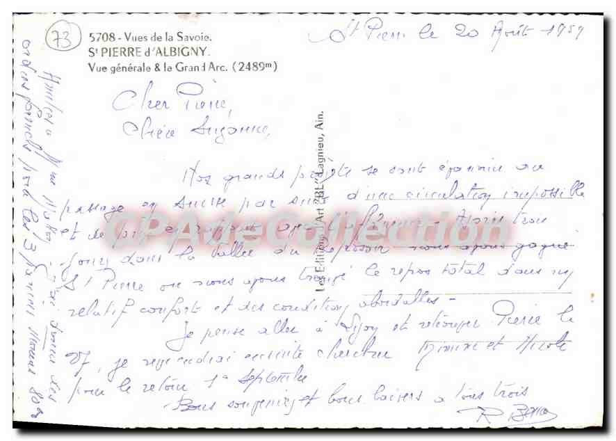 CPSM Vues de la Savoie St Pierre d'Albigny vue generale et le Grand d'Arc  — Rückseite