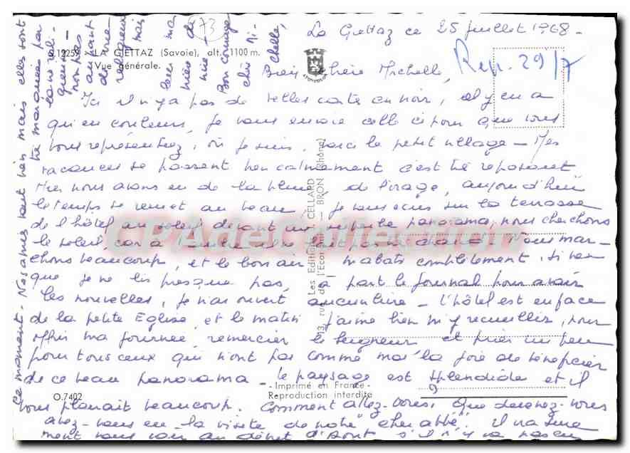 CPSM La Giettaz Savoie vue generale  — Rückseite
