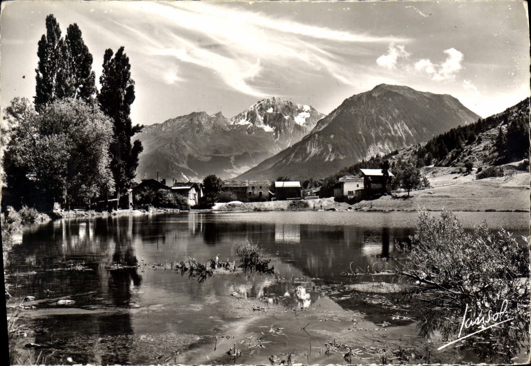 CPSM Les Station de la Terentaise le Praz de Saint Bon Savoie le lac du Praz la Dent du Villard et l
