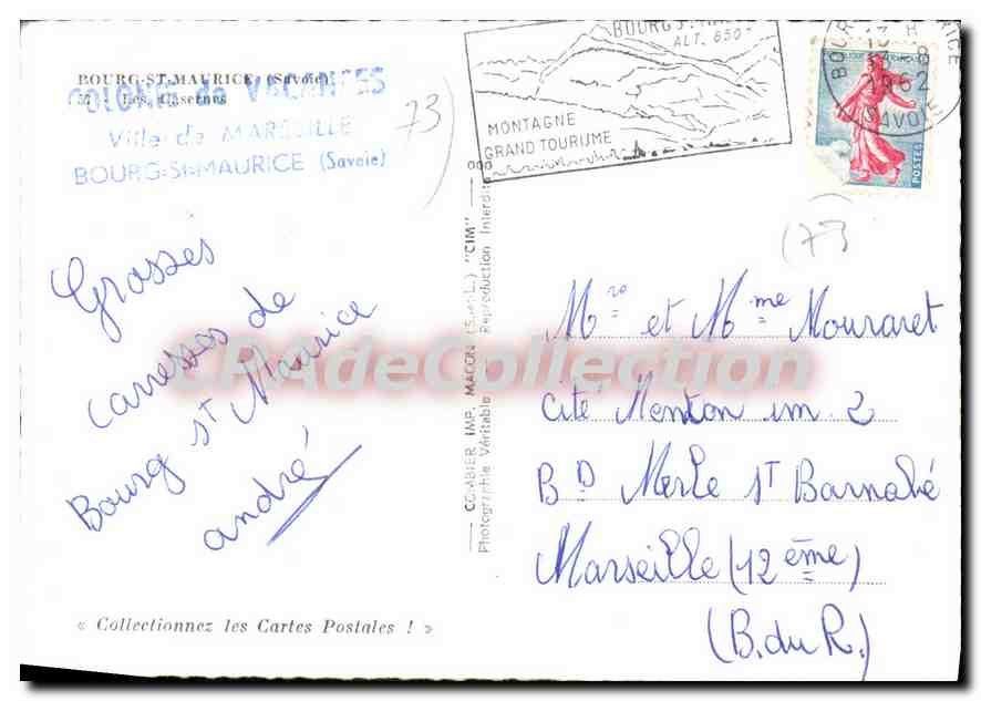 CPSM Bourg St Maurice Savoie  — Rückseite