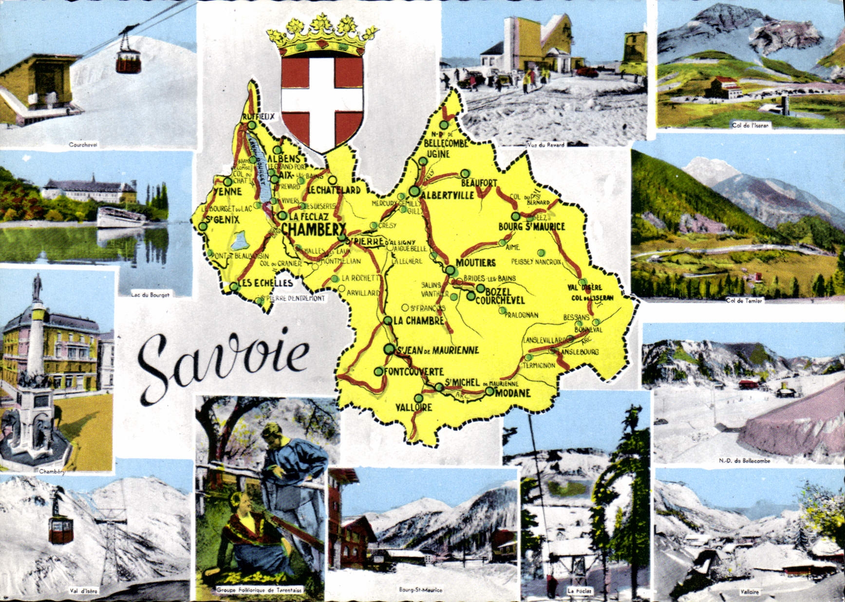 CPSM Savoie chef lieu Chambery sous pref Albertville St Jean de Maurienne Patrie de l'acteur et mett