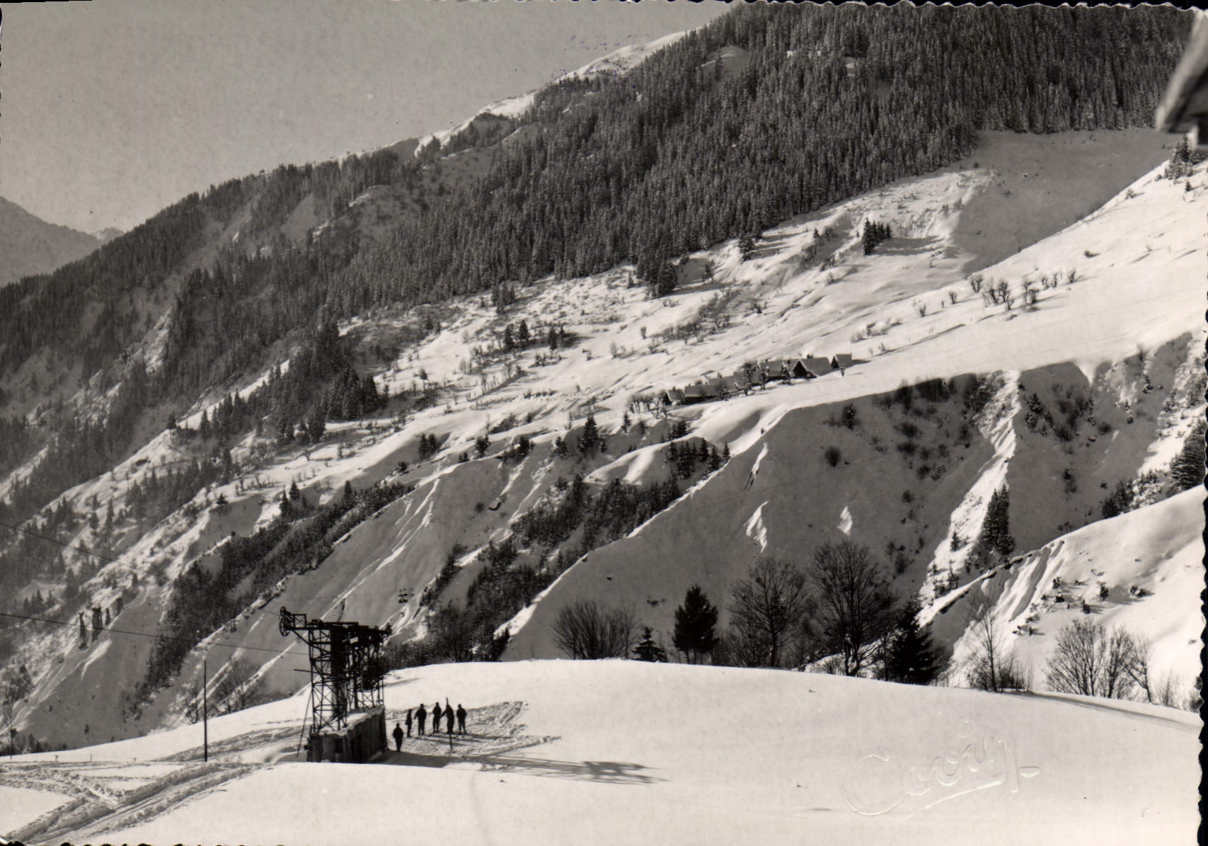 CPSM Saint Francois sur Bugeon Savoie Station de depart du teleski 