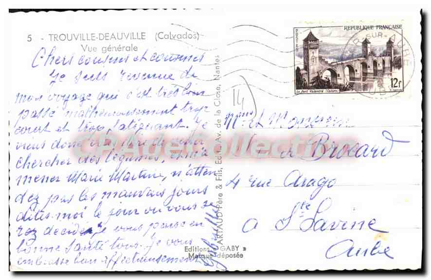 CPA Trouville Deauville Calvados Vue generale  — Rückseite