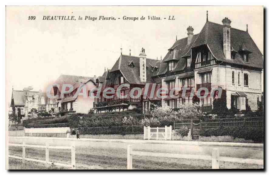 CPA Deauville la Plage Fleurie Groupe de Villas 
