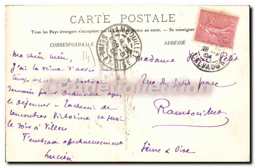 CPA Trouville La Paissonnerie  — Rückseite