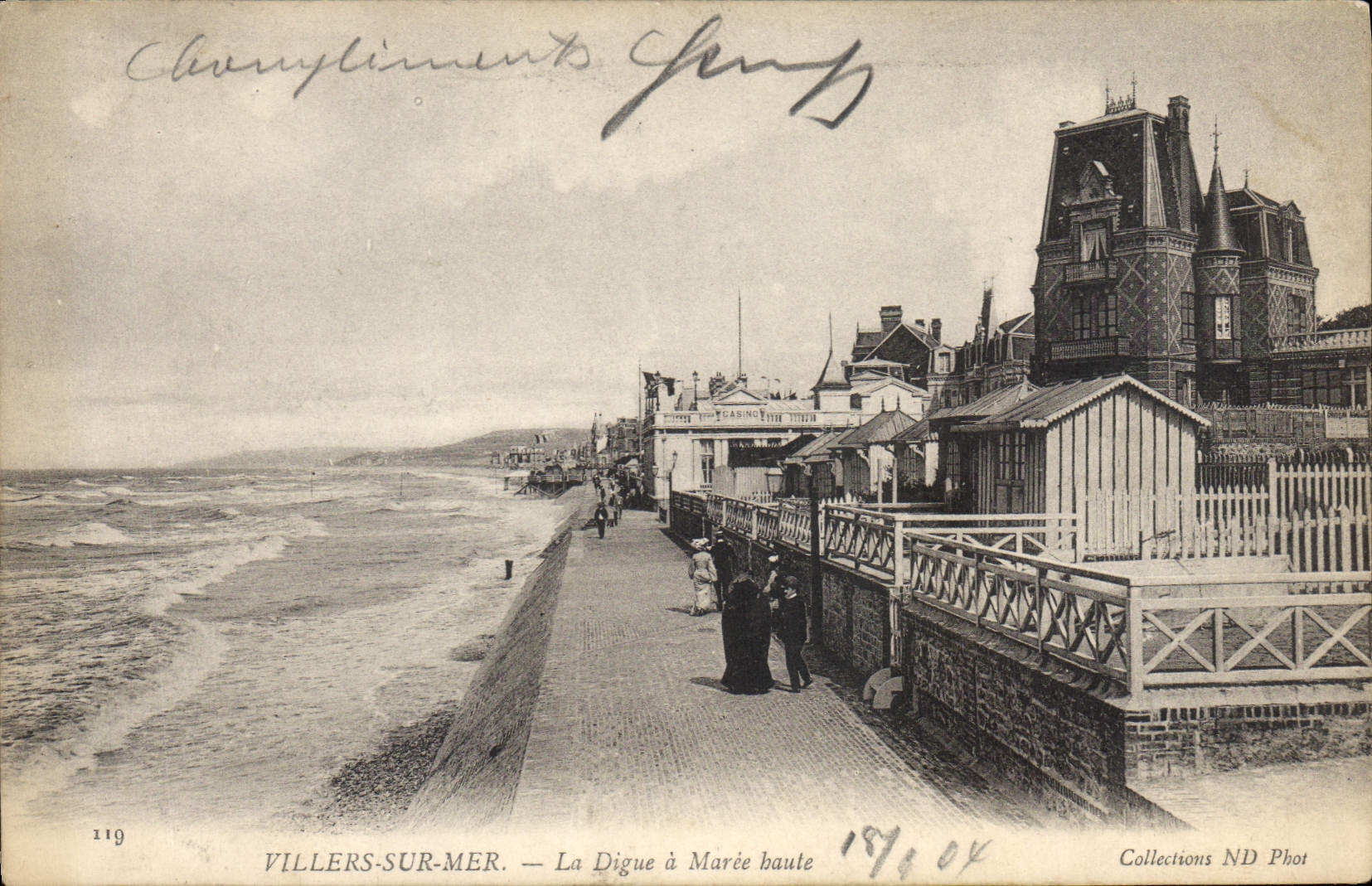 Villers-sur-Mer — Die Digue bei Ebbe — Sammlung ND Phot Nr. 119