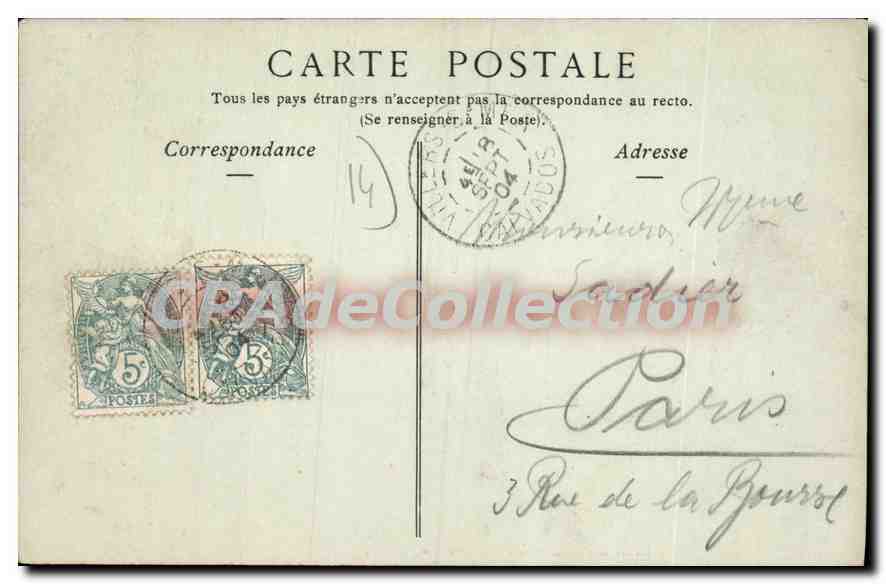 Villers-sur-Mer — Die Digue bei Ebbe — Sammlung ND Phot Nr. 119 — Rückseite