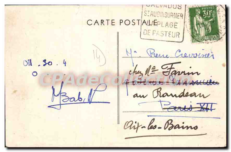 Saint-Aubin (Calvados) — Sur la Plage — Coll. Guédan — Reverso