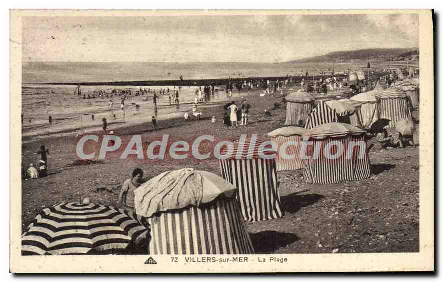 Villers-sur-Mer — Der Strand — Antike Ansichtskarte