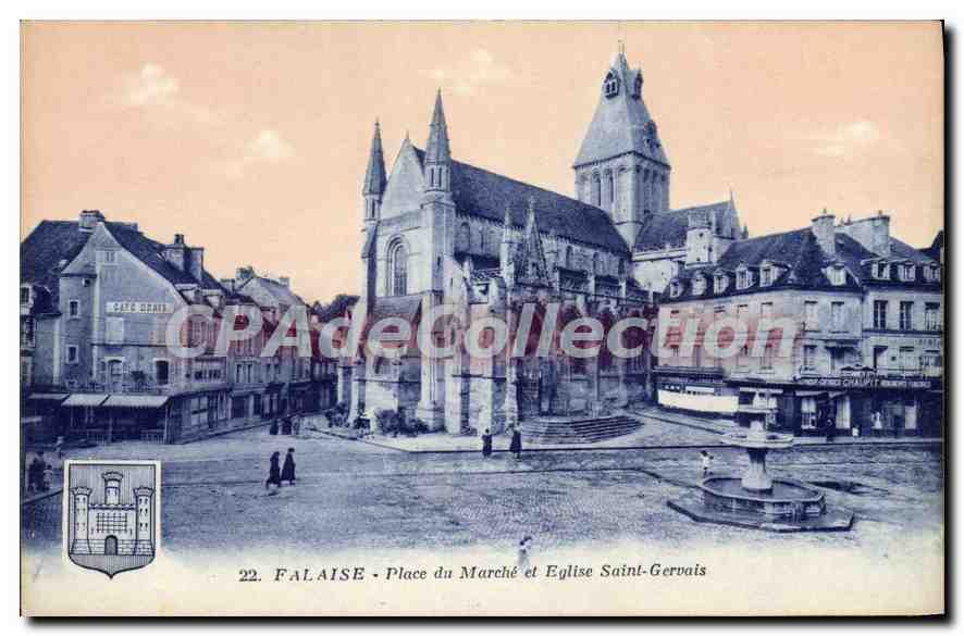 Falaise — Place du Marché und Kirche Saint-Gervais — G. Metton, Nantes