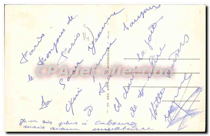 Cabourg — Die Gärten des Casinos und die Villen — Antike Ansichtskarte Nr. 132, Verlag Antike Ansichtskarte des Arts Photo Mécanique — Rückseite