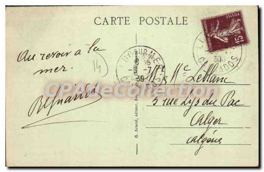 Luc-sur-Mer — Terrasse des Casinos — G. Arrand, Verlag, Nr. 57 — Rückseite