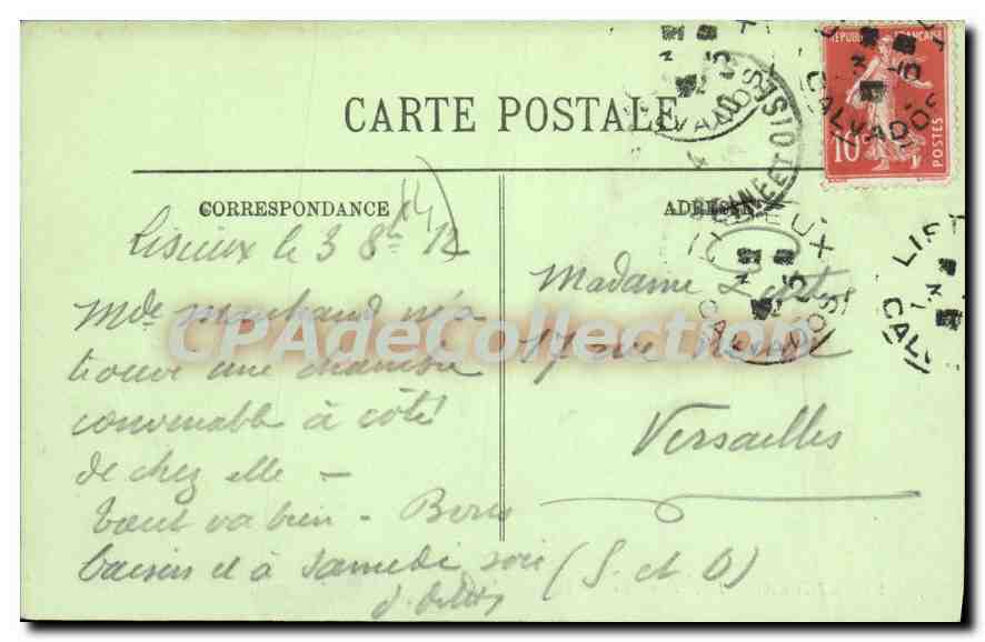 Lisieux — Place Hennuyer — Huchon Fils Tapisserie — Verso