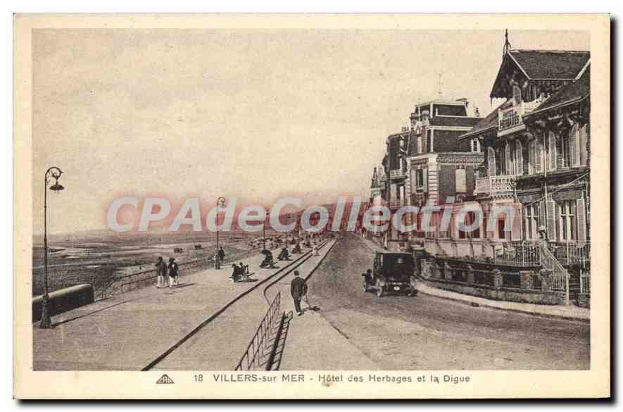 Villers-sur-Mer - Hôtel des Herbages et la Digue — CPAdeCollection