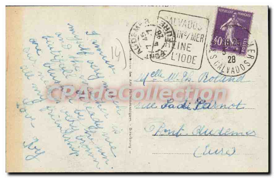 Saint-Aubin - La Plage — carte postale n°14, éditée par la Collection de la Plage — Verso