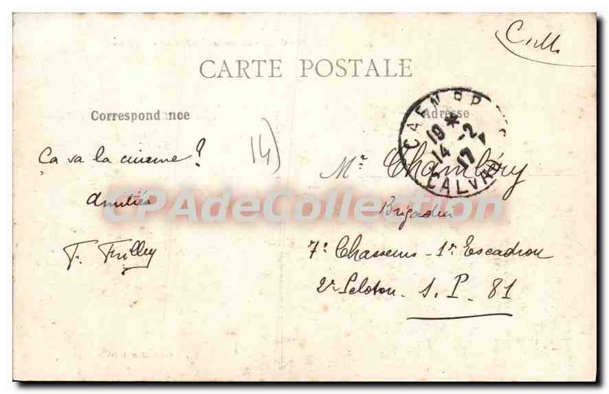CPA Caen le jardin des Plantes les Serres  — Verso