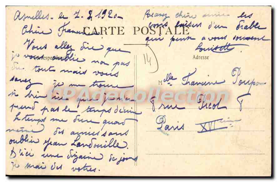 Asnelles — Tempête — Septembre 1904 — Coll. R. D. n° 297-11 — Verso