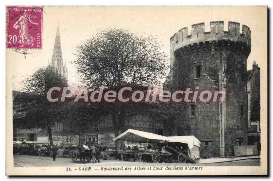 Caen — Boulevard des Alliés et Tour des Gens d'Armes — G. Artaud, éditeur, Nantes