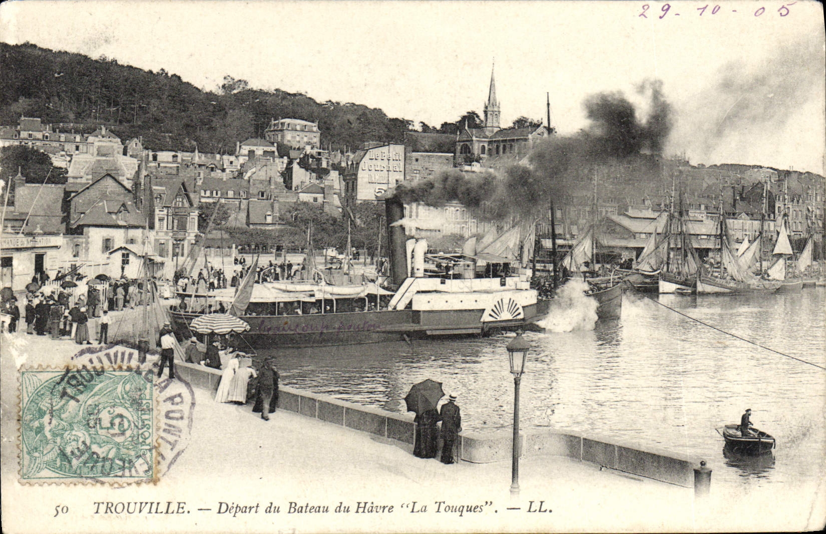 Trouville — Départ du Bateau du Havre 'La Touques' — LL. — N° 50