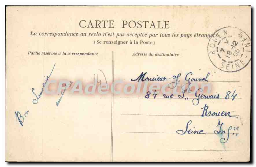 Feue Demoiselle de Fontennilles — Rocher érodé — Éditeur non visible — Verso