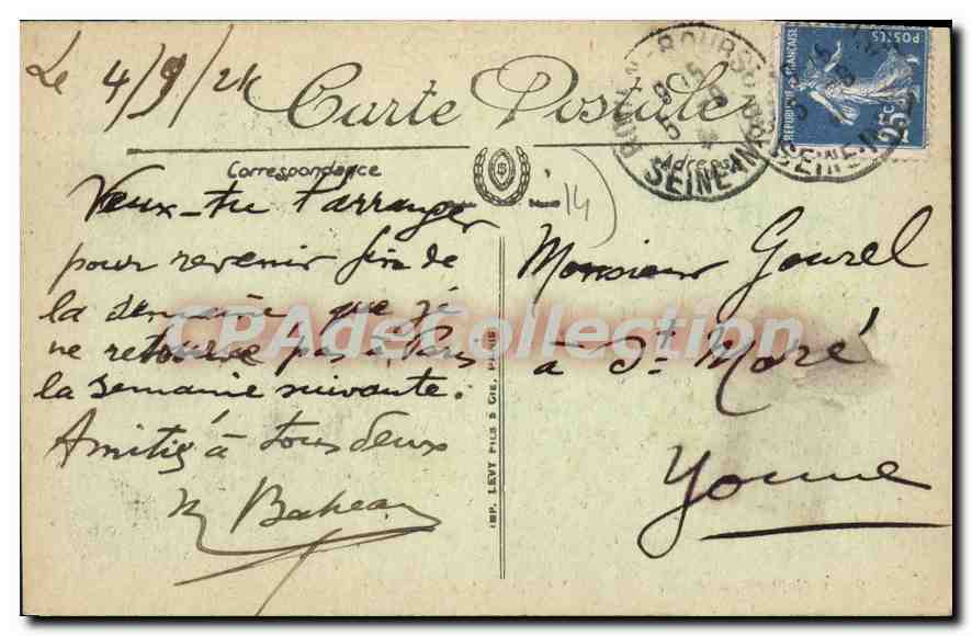 Cabourg — Casino, Grand Hôtel et Boulevard des Anglais — LL. — Verso