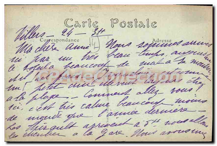 Villers-sur-Mer — Le Casino — JND Phot. n°176 — Verso