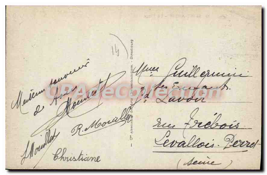 Saint-Aubin - La Plage — plage animée avec cabines rayées et bâtiments côtiers — éditeur inconnu, n° 34 — Verso