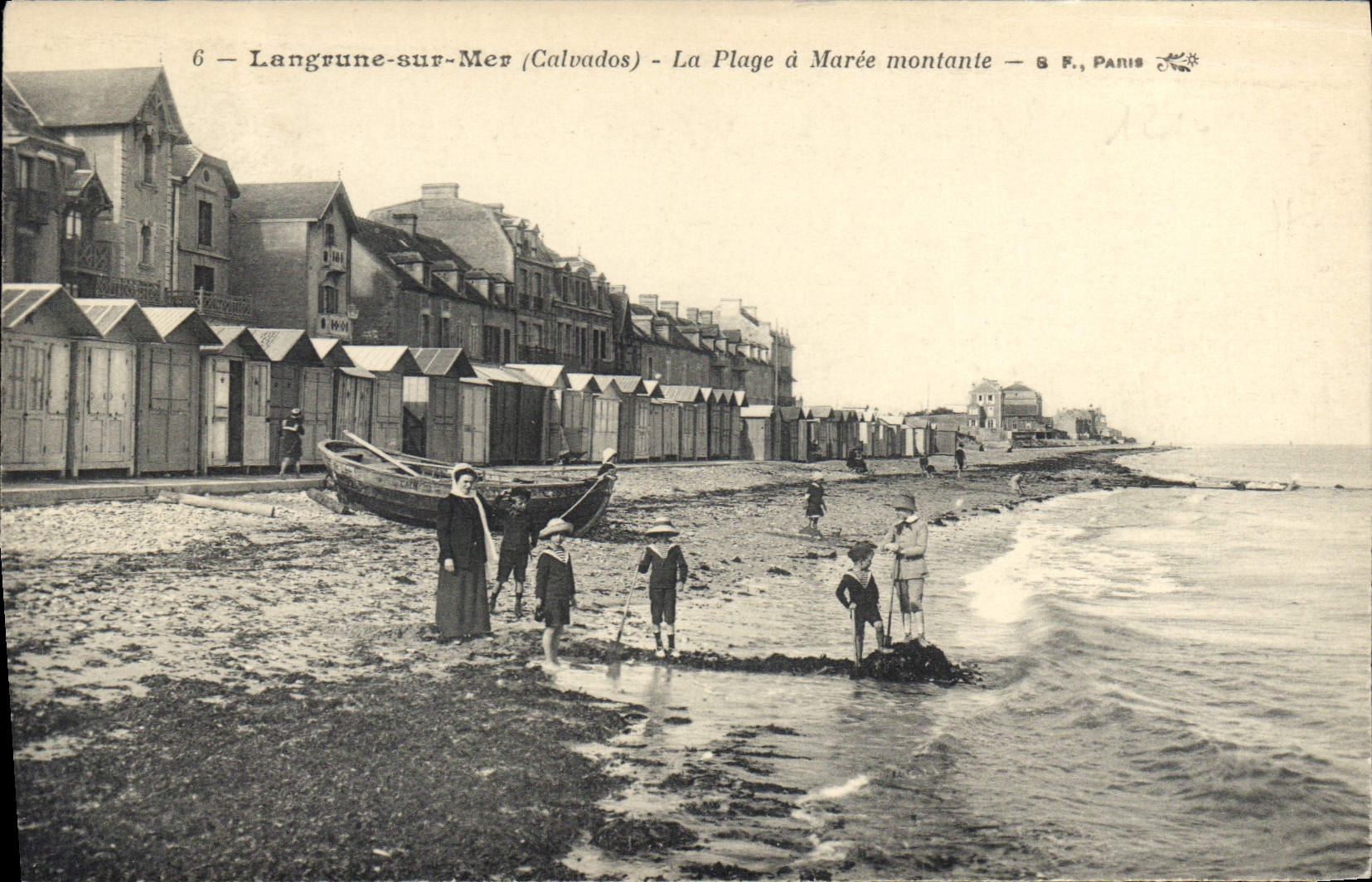 Langrune-sur-Mer (Calvados) — La Plage à Marée montante — 8 F., Paris