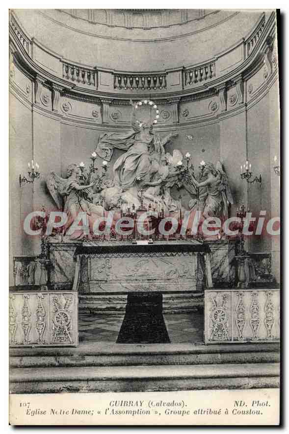 Guibray (Calvados) — Église Notre-Dame, groupe de l'Assomption attribué à Couslou — ND. Phot.