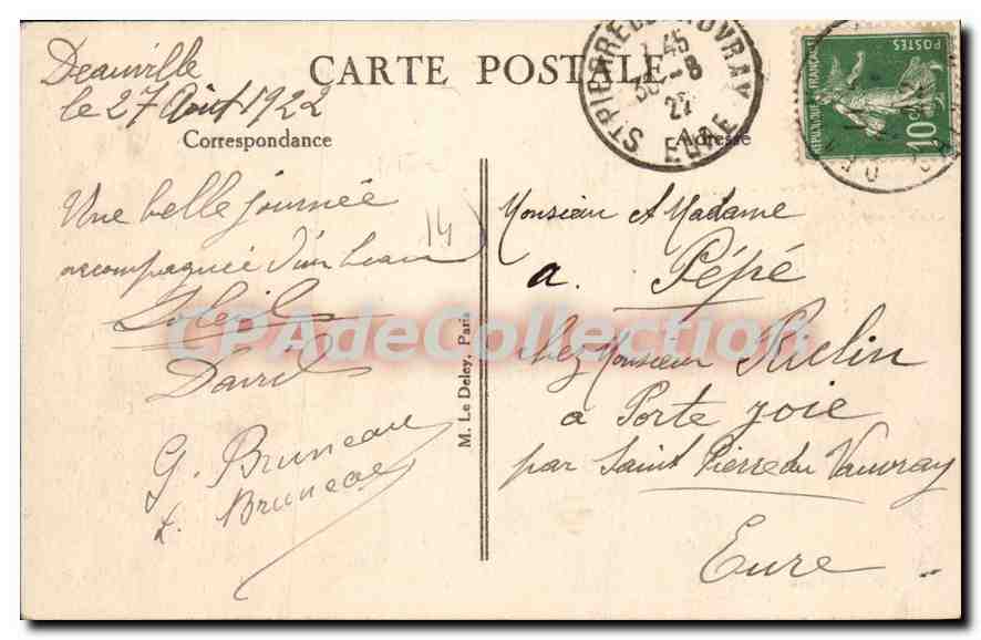 CPA Deauville les Courses les Tribunes  — Rückseite