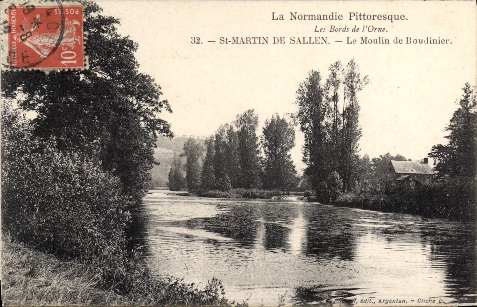 Les Bords de l'Orne — Le Moulin de Boudinier — St-Martin de Sallen — éd. Romer, Argentan, n°32