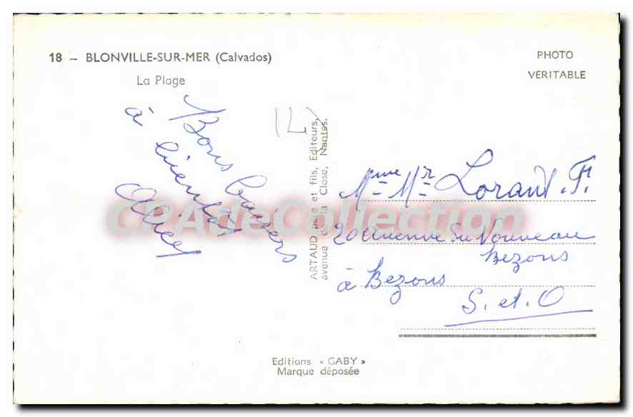 Blonville-sur-Mer — La Plage — Editions Caby — Achterkant