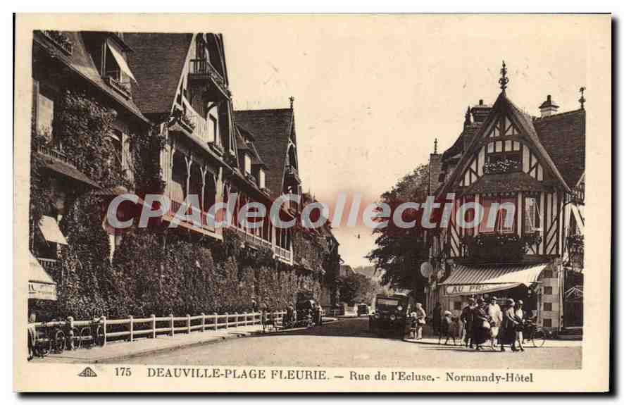 CPA Deauville Plage Fleurie Rue de l'Ecluse Normandy hotel 
