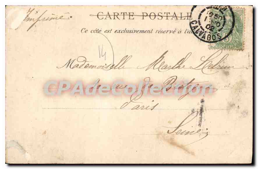 CAEN — Le Bassin — E. Bredel, CAEN, Dép. Calvados — Verso