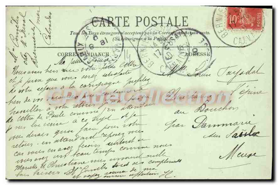 Bernières — Enfants sur la Plage — LL. — Verso