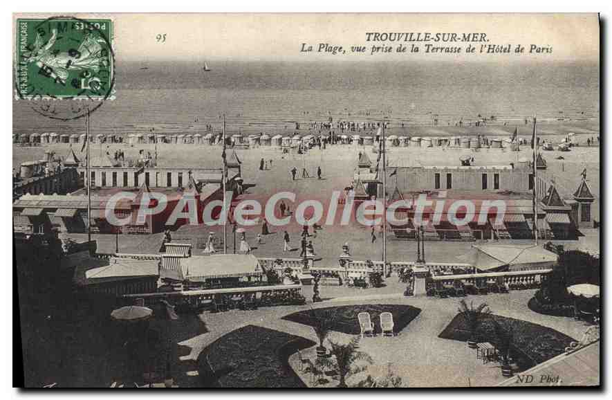 Trouville-sur-Mer — La Plage vue de la Terrasse de l'Hôtel de Paris — ND Phot.