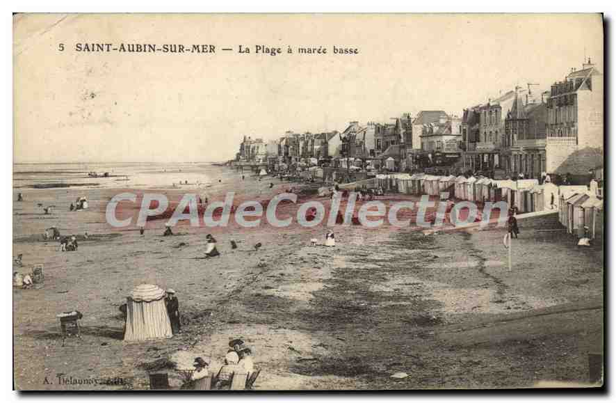 Saint-Aubin-sur-Mer — La Plage à marée basse — A. Tielaunay, éditeur