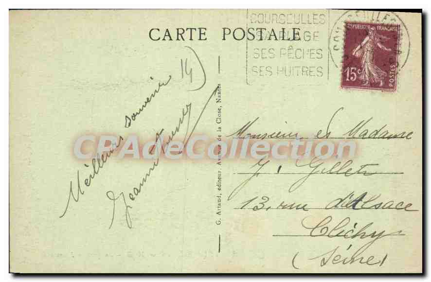 COURSEULLES-sur-MER — La Jetée - Promenade — G. Arraud, éditeur, Nantes, n° 49 — Verso