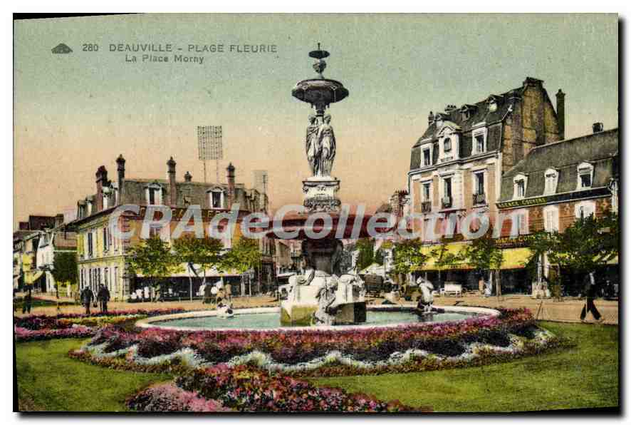 CPA Deauville plage Fleurie la place Morny 