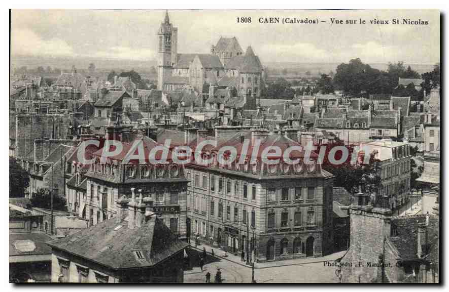 CAEN (Calvados) — Vue sur le vieux St Nicolas — Phot. édit. F. Maunat, Caen