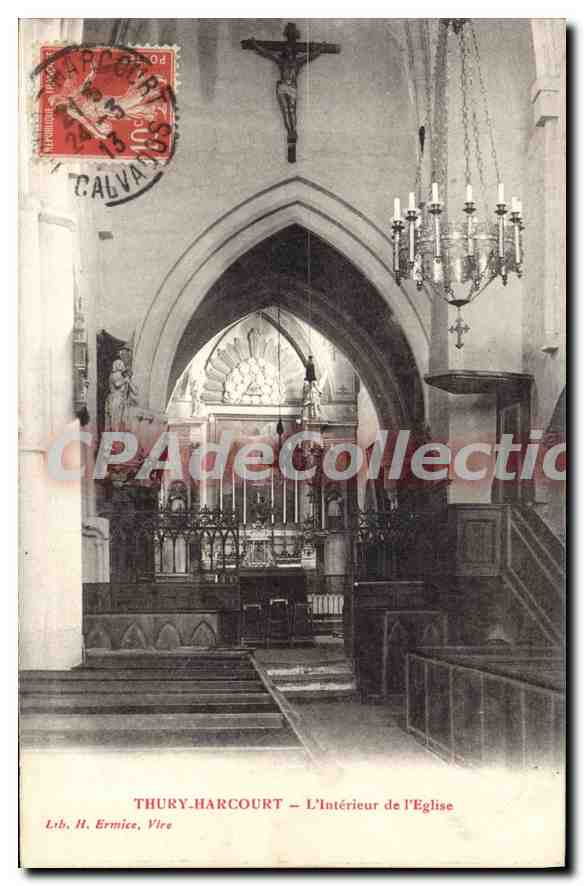 CPA Thury Harcourt l'interieur de l'eglise 