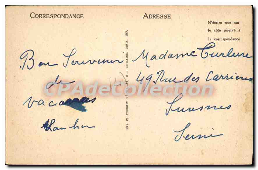 CPA Cabourg monument Bertrand et Normandy hotel  — Verso