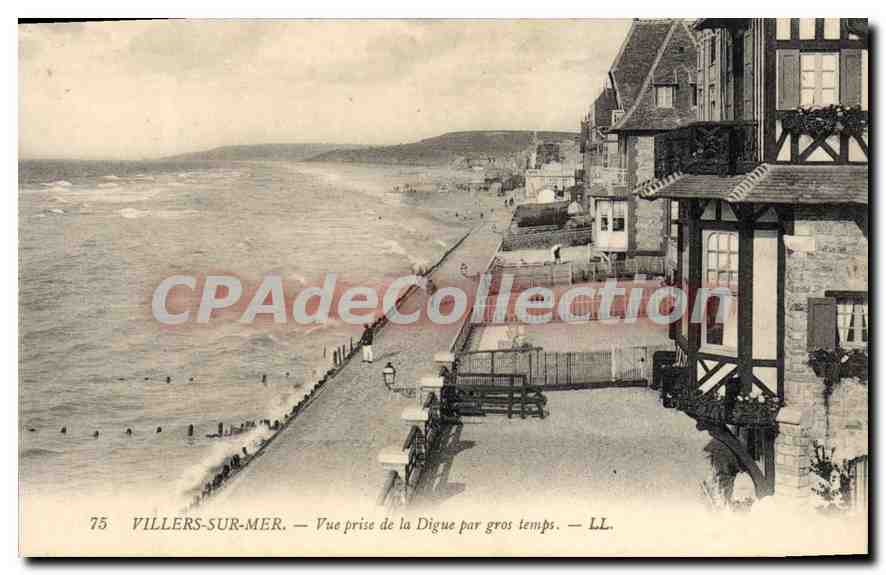 Villers-sur-Mer — Vue prise de la Digue par gros temps — LL