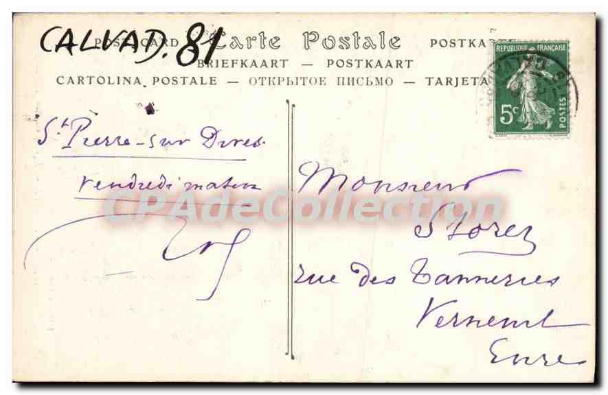 Saint-Pierre-sur-Dives — Église, Clocher (côté sud) — Librairie Dumaine, n°58 — Reverso