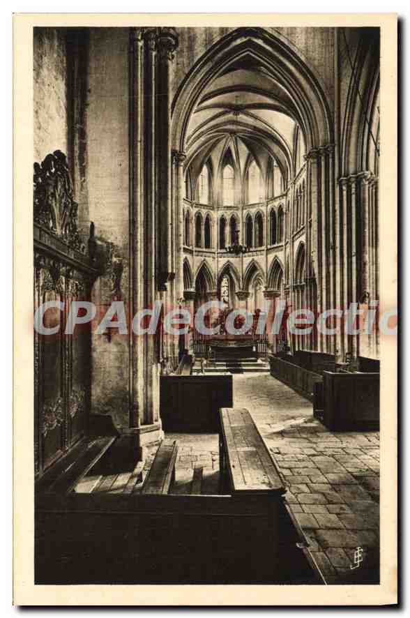 Église de Norrey-en-Bessin — Chœur vu de la nef — Éd. d'Art E. Jardin, St-Jacques, Calvados