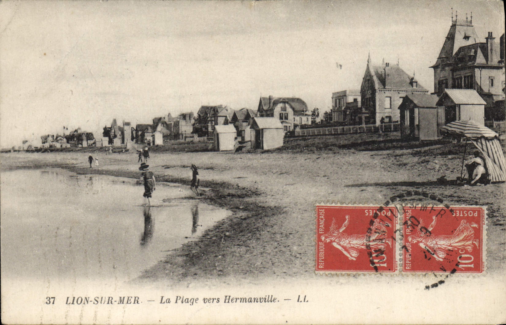Lion-sur-Mer — La Plage vers Hermanville — L.L. n°37