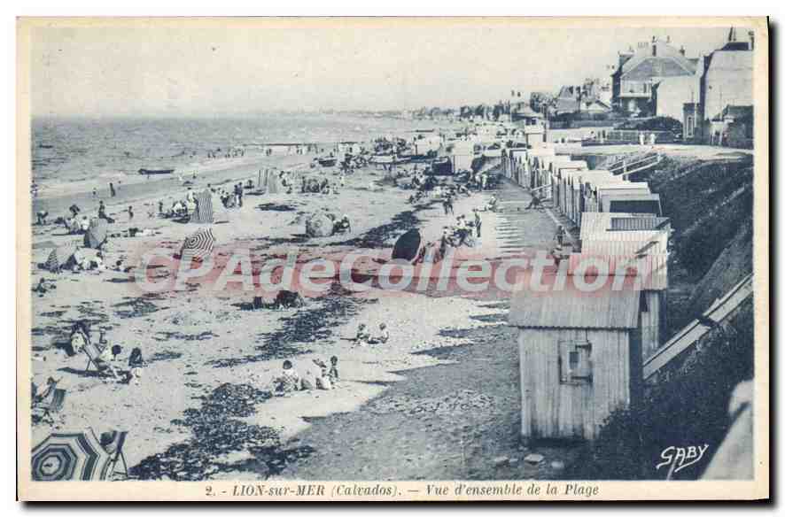 LION-sur-MER (Calvados) — Vue d'ensemble de la Plage — SABY