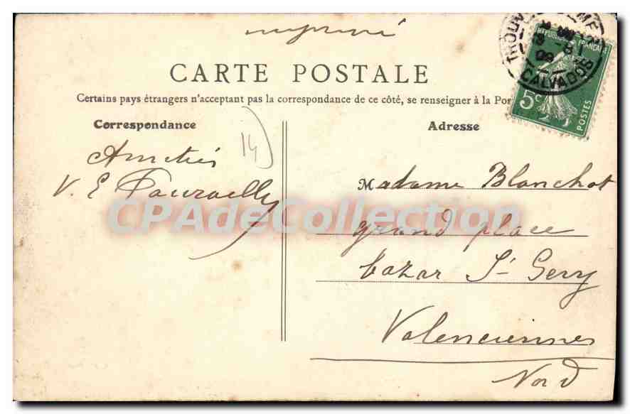 CPA Trouville Calvados la rue de Paris  — Back