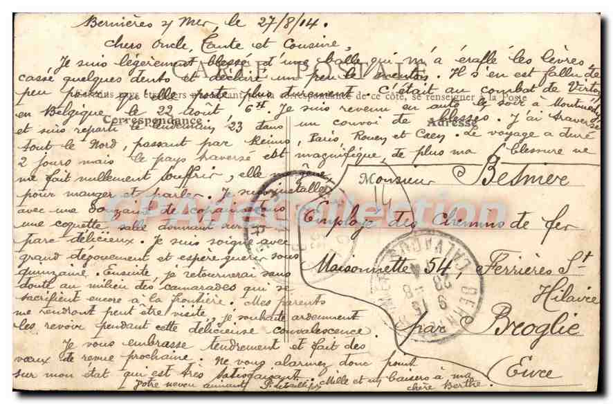 CPA Bernieres sur Mer Calvados le chateau  — Rückseite